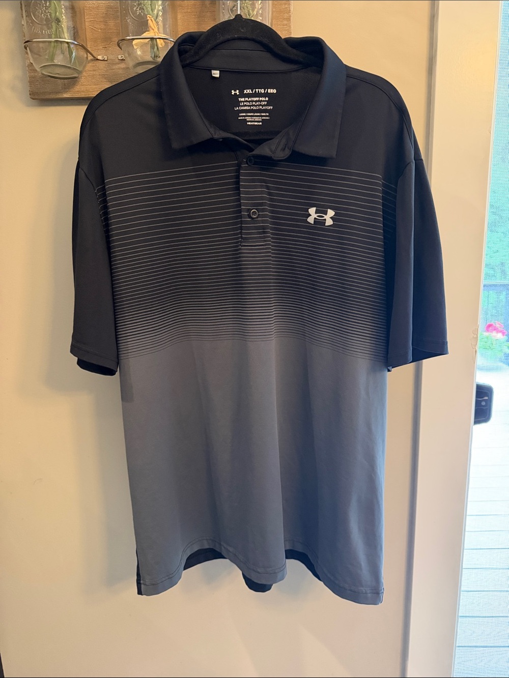 Under Armour Black and Gray Gradient Performance Polo
